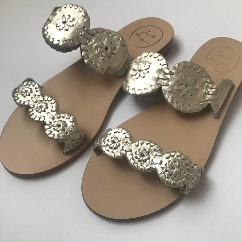 Jack Rogers Lauren Sandal in Platinum Size 9